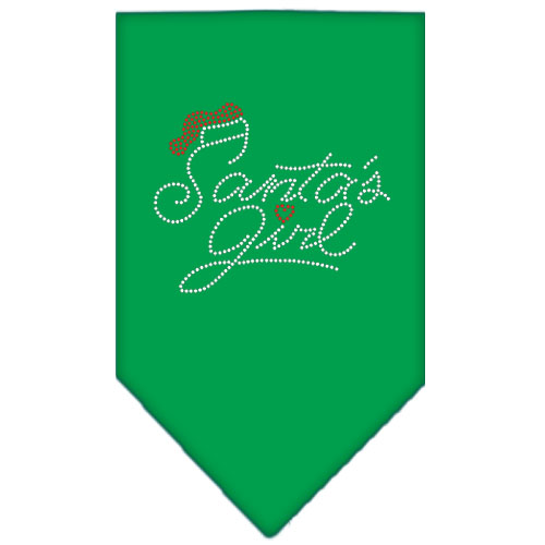 Santa's Girl Rhinestone Bandana Emerald Green Small